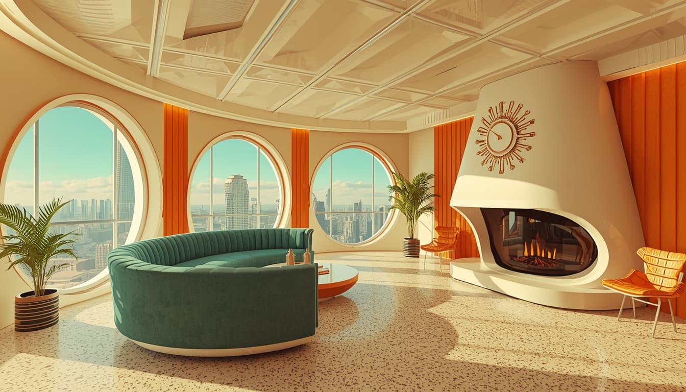 Retro-futuristic interior